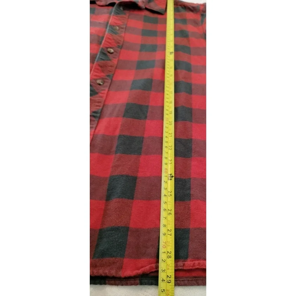 The North Face Flannel Shirt Mens Large Red Black Buffalo Check Long Sleeve